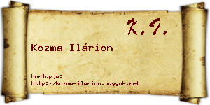 Kozma Ilárion névjegykártya